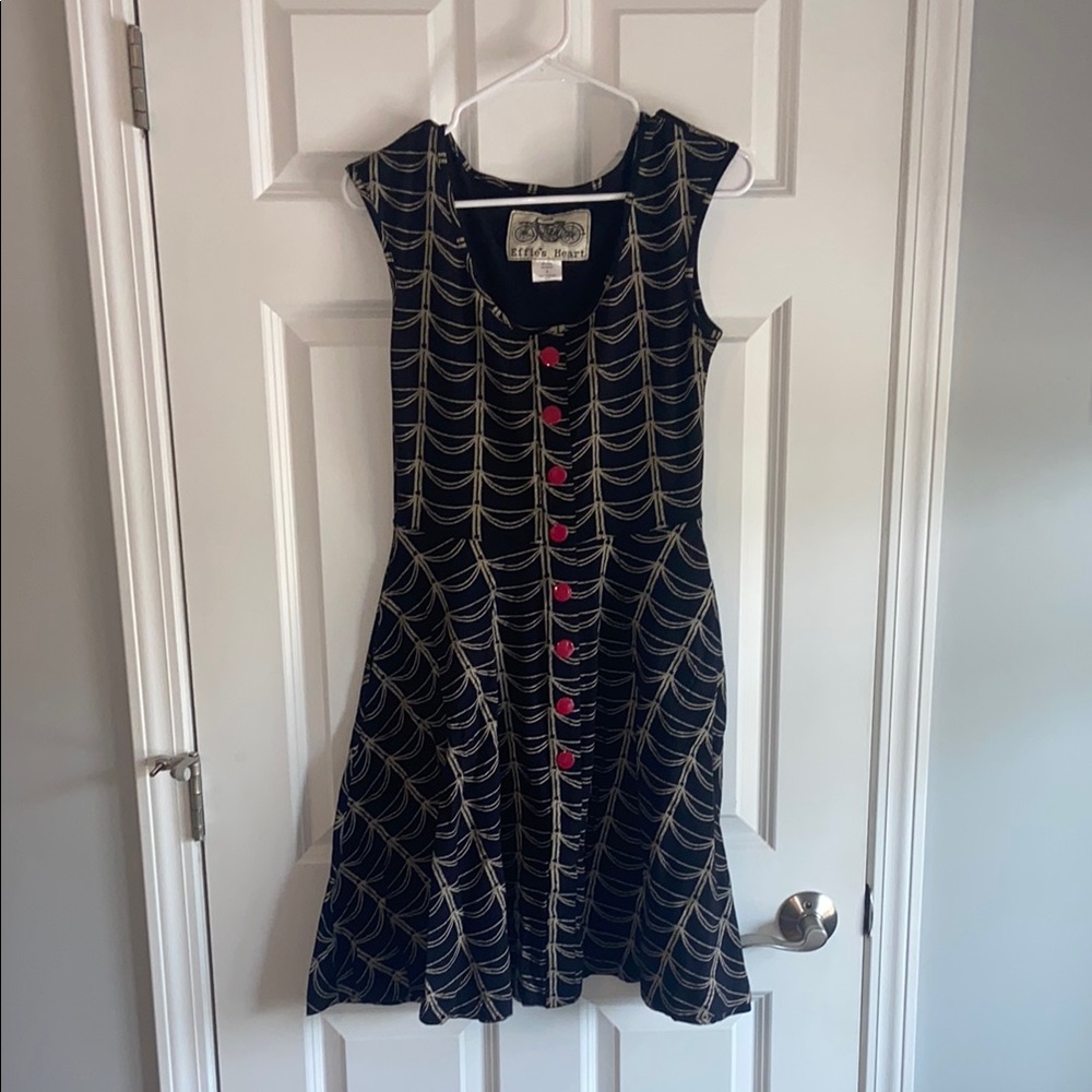 Effie's Heart Gold and Black Fit and Flare Dress